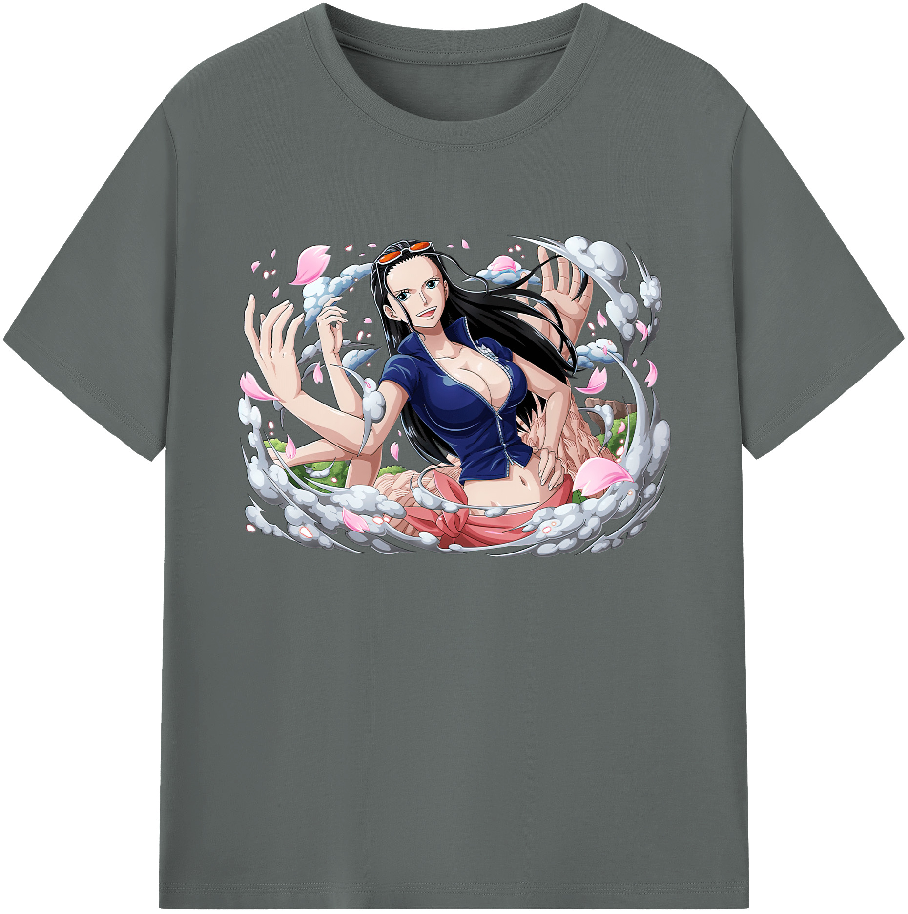 ワンピース ニコ・ロビン ONE PIECE Nico Robin 綿100％ メンズ半袖Tシャツ｜肌触りやわらか＆通気性